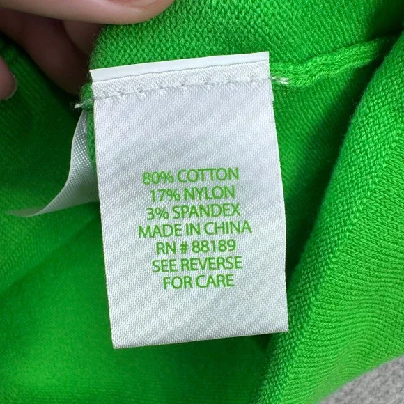 Lilly Pulitzer Morgen Sweater Womens L Sprout Green Crystal Button Embellished - Picture 6 of 11